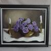 3128  "Lavender Roses and Brass" oil on canvas 16" x 20" $$250.00 framed