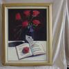 3110 "Red Roses and Book" 18 x 24 oil on canvas $350.00 framed