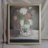 3164 Coral and White Roses in Glass with Doily 16 x 20 oil on canvas $250.00 framed