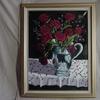 3109 Red Roses in a Sliver Pitcher" oil on canvas 18 x 24 $350.00 framed