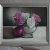 3140 "Roses and Silver Bowl" 11 x 14 oil on canvas $160.00 framed