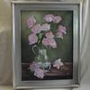 3187 "Deep pink Roses in Silver" 18 x 24  oil on canvas $350.00 framed