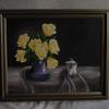 3191 "Yellow Roses in a Purple Vase" 16 x 20 oil on canvas $250.00 framed