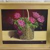 3198 Pink Shrub roses in a Basket, oil on canvas 16 x 20, $250 framed